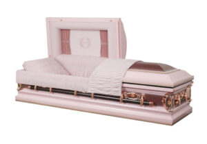 mother' casket pink finish with pink velvet interior